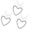 Mrchtmas Christmas Silver Bow Ornament 2025 Heart Rhinestones 1 Pc