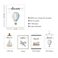 VIIJJUE Nursery Wall Art Set 4 Transportation Prints 8x10 Watercolor Blue