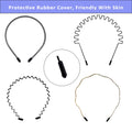 WEIMAISI 4pcs Black Metal Wavy Non Slip Hair Hoop Headband Accessories