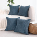 VAKADO Yellow Corduroy Couch Throw Pillow Covers 16x16 Set of 4