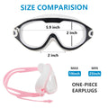 DCRWVCTON Adult Swim Goggles 2 Pack Anti-Fog Leak-Proof Clear with Ear Plugs