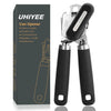 UHIYEE Manual Can Opener Heavy Duty Sharp Blade Soft Handle Black