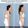 OFISKY Adjustable Posture Corrector Back Brace Pain Relief Black Size L