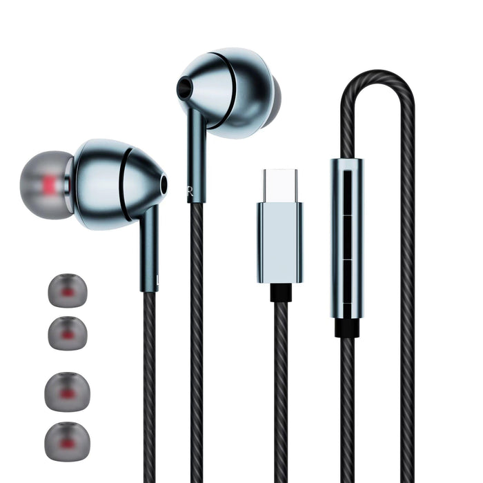 Wired Earbuds – Noise Canceling, Volume Control & Mic for iPhone 17/16/15, Samsu