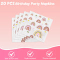 Ryzovo Boho Rainbow Party Supplies 62pcs Paper Plates Napkins Tablecloth