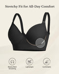 QDN Supportive Push Up Strapless Bra Black Size 42C