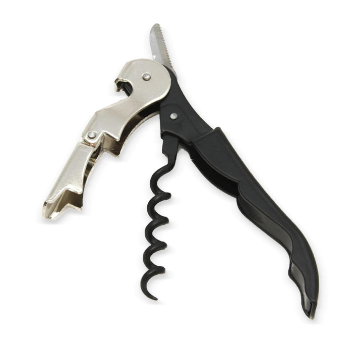 Chef Craft Select Waiters Corkscrew Foil Cutter Bottle Opener 5in Black