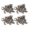 FAVOMOTO Retro Car Keychain Set 4Pcs Golden Brass Feng Shui Dragon Shape