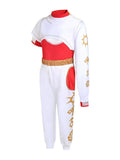 FENFATUO Kids Zombie Girls Halloween Costume 3PCS Mesh Top Pants Coat Size 7-8