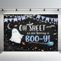 MEHOFOND Halloween Baby Shower Party Backdrop Purple Vinyl 7x5ft