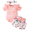 Mikccer Baby Girl Ruffle Romper & Floral Pants Set with Headband Pink Size 0-3M