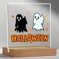 YouerCrystal Halloween Sign Colorful Glass Ghost Decor 3.94 Inch