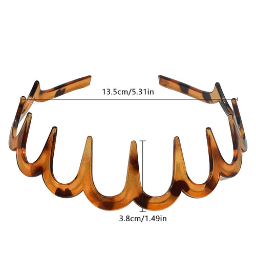 2026 Zigzag Headbands for Women, 2-Pack U-Shaped Hair Comb Headbands, Non-Slip S