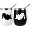 Yoiemivy French Bulldog Insulated Wine Tumbler Set 2, 12oz, Christmas Gift