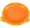 JarThenaAMCS 40Pcs Fall Oval Paper Plates Orange Gold Foil 9x7.7in