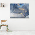 Marbled Blue Gold Canvas Wall Art, Modern Art, Modern Wall Decor, Large Marble Art, Marble Canvas Print, Beautiful Abstract Art