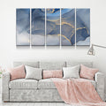 Marbled Blue Gold Canvas Wall Art, Modern Art, Modern Wall Decor, Large Marble Art, Marble Canvas Print, Beautiful Abstract Art