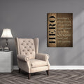 Hero Canvas Wall Art, Police, Hero- An Ordinary Person Facing Extraordinary Circumstances And Acting With Courage, Honor, And Self Sacrifice