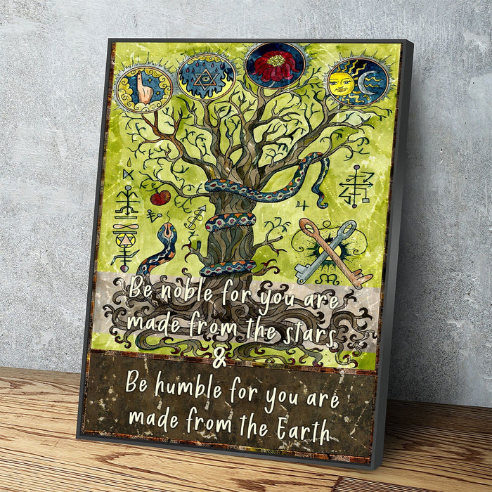 Be Noble For You Are Made From The Stars Canvas Wall Art, Wiccan Decor, Wiccan Art, Be Humble For You Are Made From The Earth