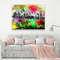 Abstract Lunch Atop Skyscraper, Steelworkers Classic Abstract Canvas Wall Art, Abstract Steel Workers