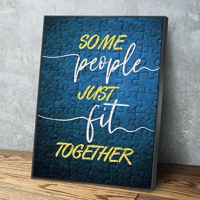 Some People Just Fit Together Canvas Wall Art, Puzzle Piece Art