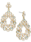 Inc Gold-Tone Imitation Pearl Cluster Drop Earrings