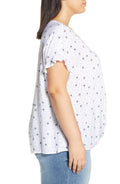 Single Thread Womens Plus Printed Faux-Wrap Top, Size 1X