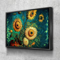 Sunflowers Van Gogh Style Canvas Wall Art, Sunflower Decor, Abstract Art, Abstract Sunflowers