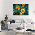 Sunflowers Van Gogh Style Canvas Wall Art, Sunflower Decor, Abstract Art, Abstract Sunflowers