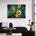 Sunflowers Van Gogh Style Canvas Wall Art, Sunflower Decor, Abstract Art, Abstract Sunflowers