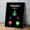 Money Calling Canvas Wall Art, Phone Screen Money Calling, Office Decor, Hustle Quote, Motivational Quote