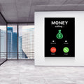 Money Calling Canvas Wall Art, Phone Screen Money Calling, Office Decor, Hustle Quote, Motivational Quote