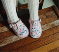 Kids Floral Mary Janes – Breathable Flower Pattern Toddler Dress Shoes