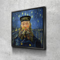 Vincent Van Gogh Mash Up Canvas Wall Art, Van Gogh Starry Night Over The Rhone With Van Gogh The Postman, Joseph Roulin