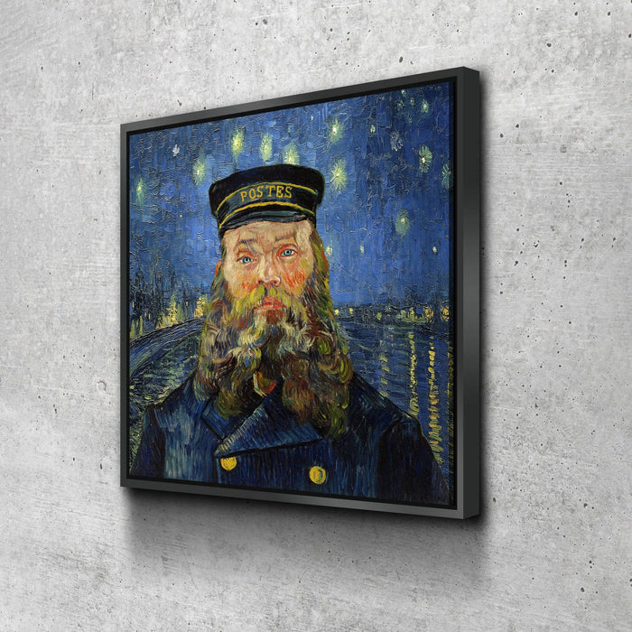 Vincent Van Gogh Mash Up Canvas Wall Art, Van Gogh Starry Night Over The Rhone With Van Gogh The Postman, Joseph Roulin