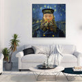 Vincent Van Gogh Mash Up Canvas Wall Art, Van Gogh Starry Night Over The Rhone With Van Gogh The Postman, Joseph Roulin