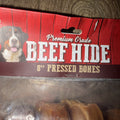 Cadet Pressed Beef Hide Dog Bones — 8 Inch Long-Lasting Rawhide Chews (Best By 9/2026)