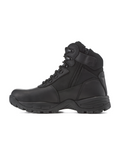 Kiwi Rugged Black Full Grain Leather Mid-Cut 6" Steel Toe Zipped Waterproof Tactical Boots [60300]