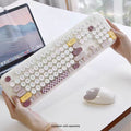 Wireless Keyboard & Mouse Combo - Silent Click, Colorful 104 Keys