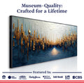Golden Forest Reflection Abstract Wall Art