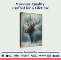 Snowy Forest Moose Double Exposure Wall Art