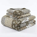 DaDa Bedding Bohemian Olive Brown Moroccan Paisley Floral Filigree Patchwork Cotton Bedspread Set (JHW-885)