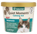 6X NaturVet Quiet Moments Calming Aid + Melatonin Soft Chews for Cats 60ct