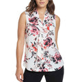 Dkny Floral Tie-Neck Top, Size Large