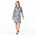 Charter Club Women's Quarter-Zip Printed Shift Dress ,Medium