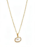 Aqua Shell & Cultured Freshwater Pearl Pendant Necklace