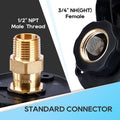 RVGUARD RV City Water Inlet, 3/4" NH Female to 1/2" NPT Male City Water Black S