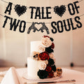 LOVELY BITON A Tale of Two Souls Halloween Wedding Banner Black Paper