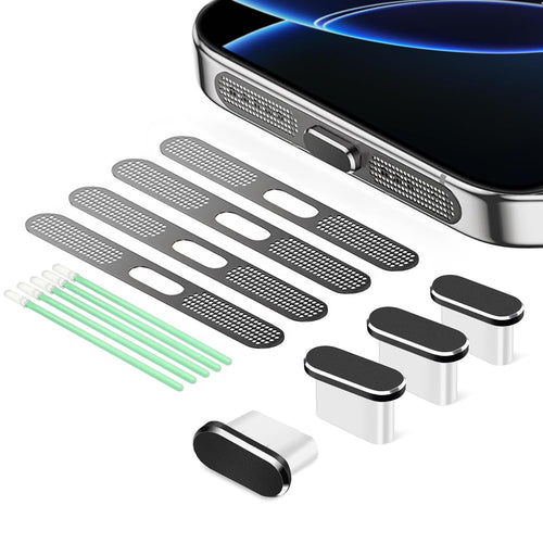 Dust Plug 4 Pack with Speaker Dust Cover — Type C Port Protector for iPhone 17/1