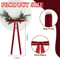 Dcocdeely 12 Pcs Velvet Christmas Bows 24x12in Wine Red Rustic Decor